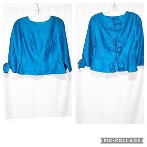 Nwt Turquoise Sara Campbell Dupoini Silk Tie Back Top size 4